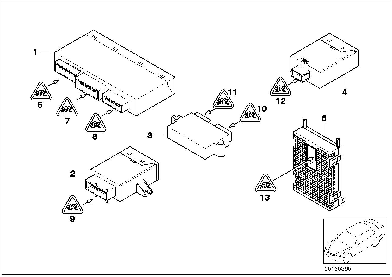 Karrosseriestuurtoestel.en modulen