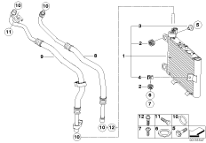 Radiador aceite motor/tubería radiador