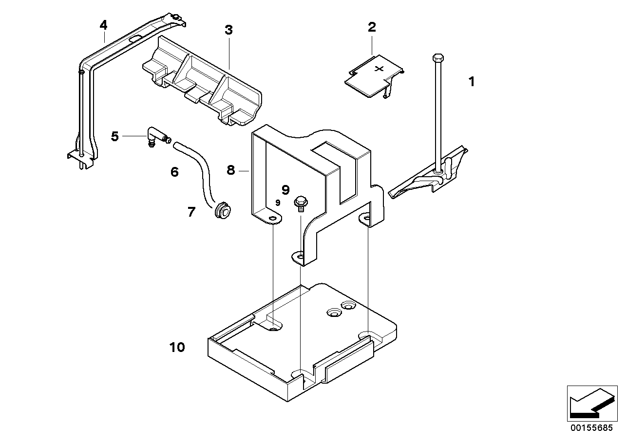 Battery holder and mounting parts