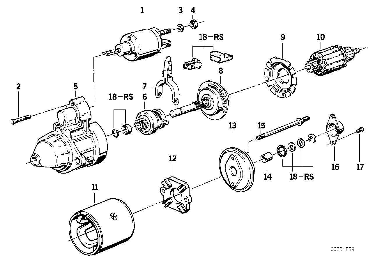 Motor arranque 1,4kW - peças individ.