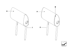 Indiv. folding headrest, basic seat,rear