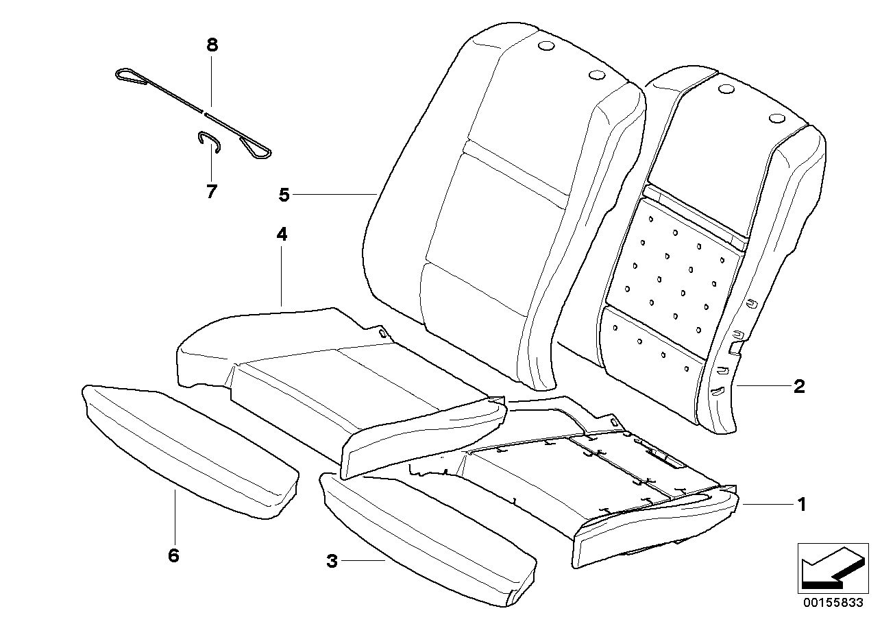 Seat, front, cushion& cover,comfort seat