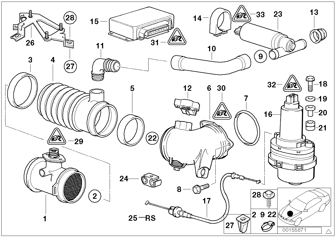 Contatore della massa d'aria/ASC