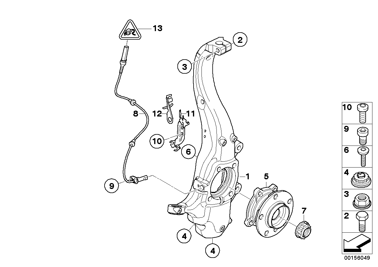 Carrier / wheel bearing, front