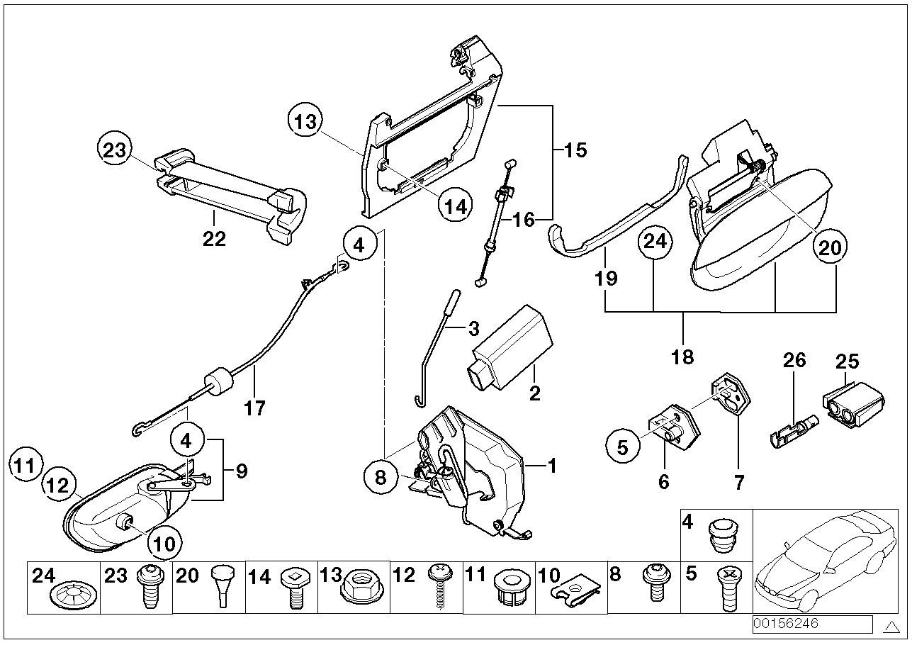 Kapı kumandası/Kapı kilidi Arka