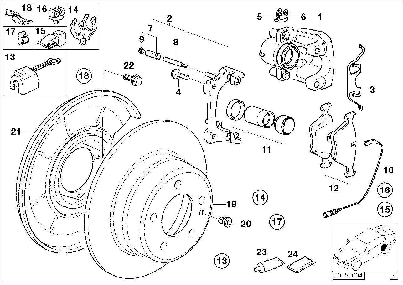 Hinterradbremse-Bremsbelag-Fühler