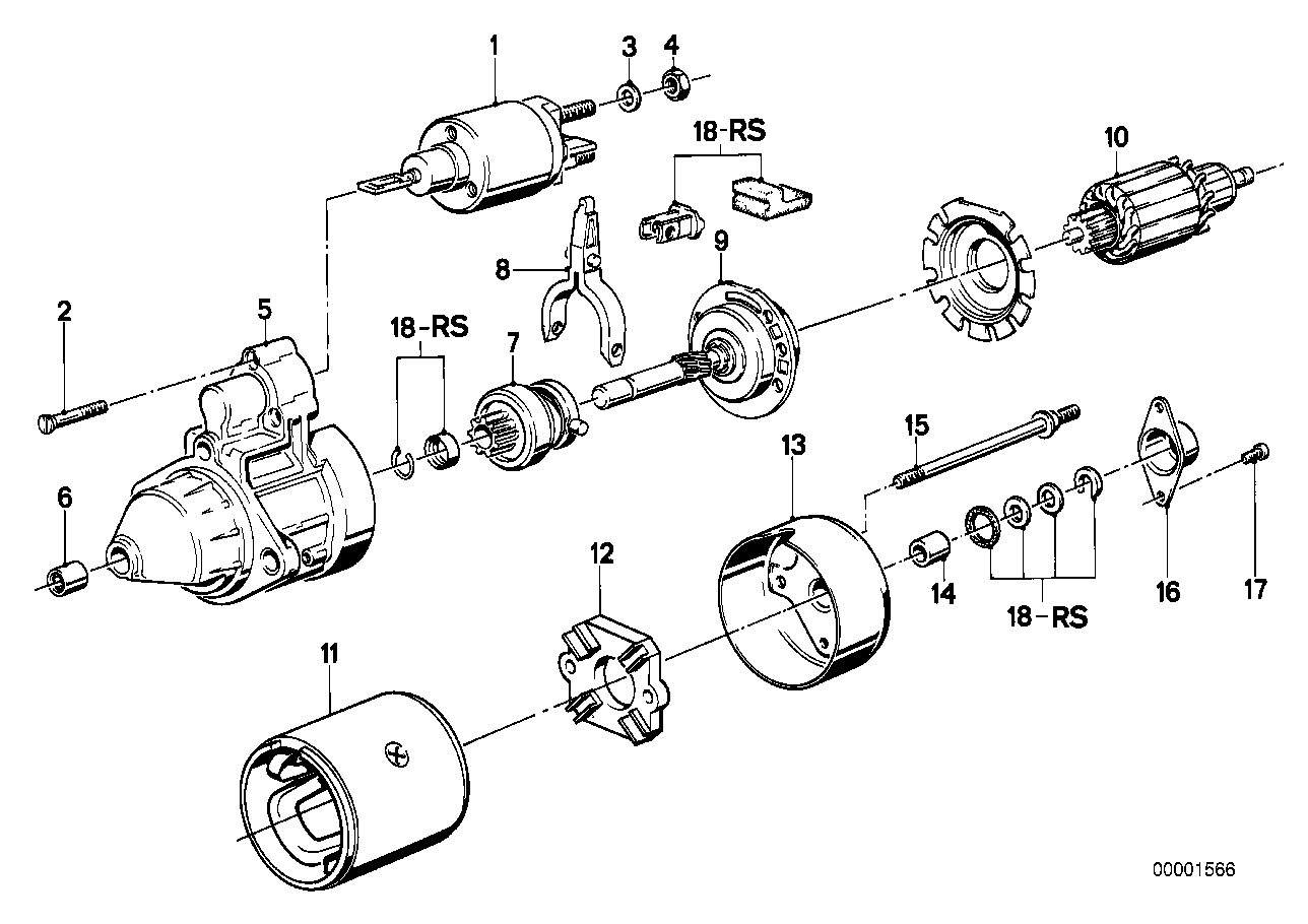 Starter parts 1,4kw