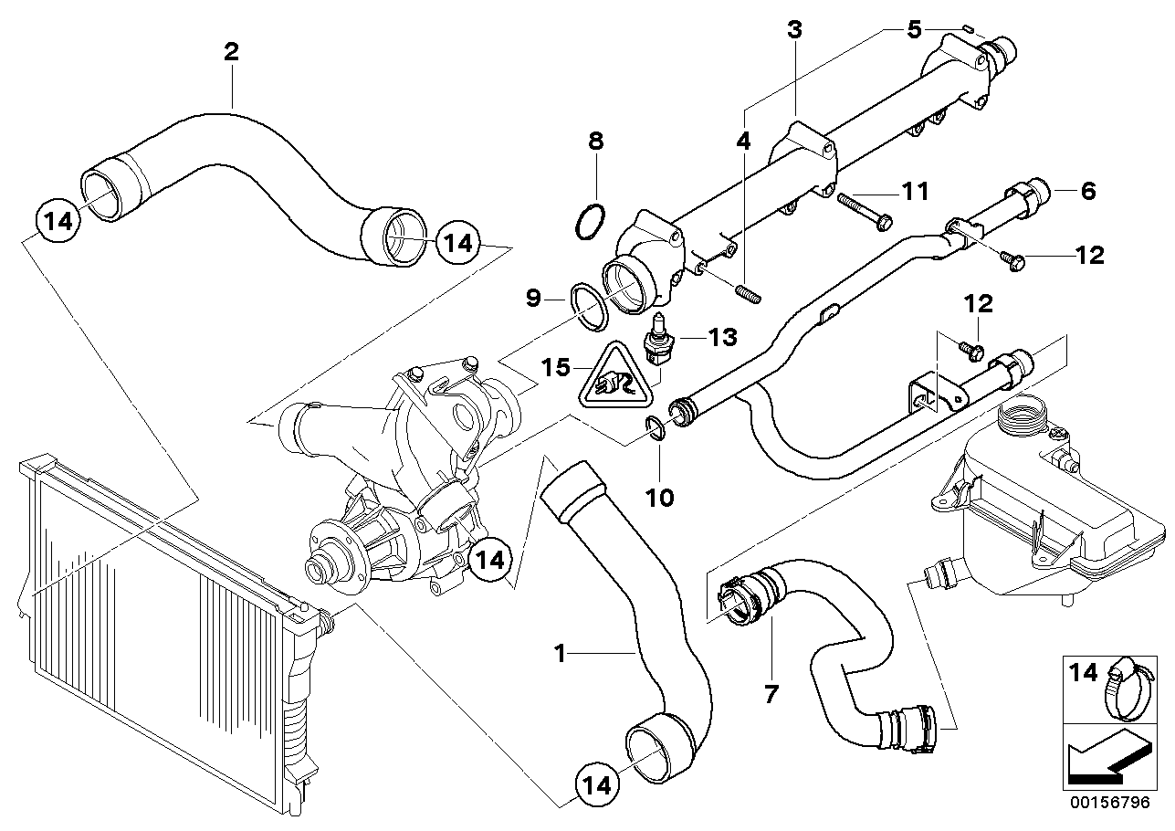 Sistema di raffredda.-tubo fless.p.acqua