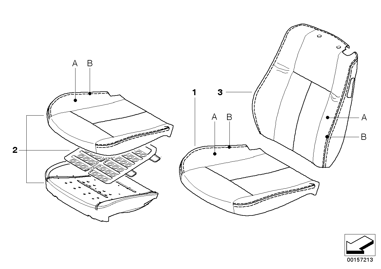 Funda indiv., asiento base, delantero