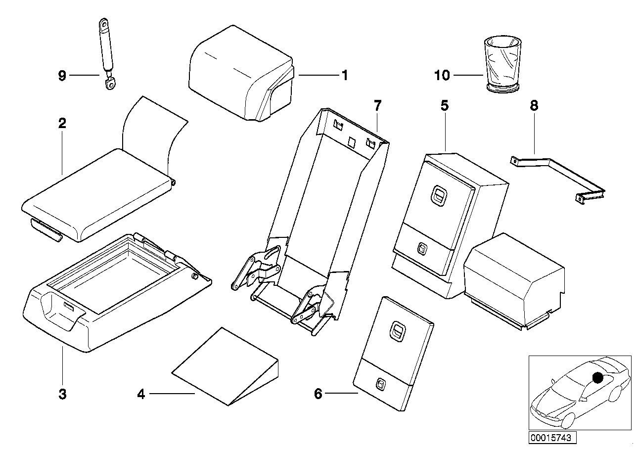 Podłokietnik/chłodzony schowek