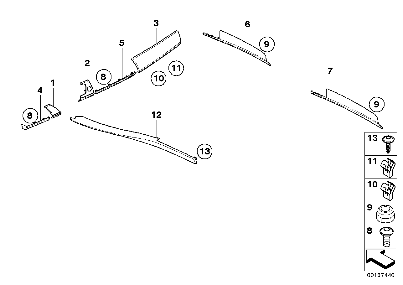 Extra set, interieursierlijst aluminium