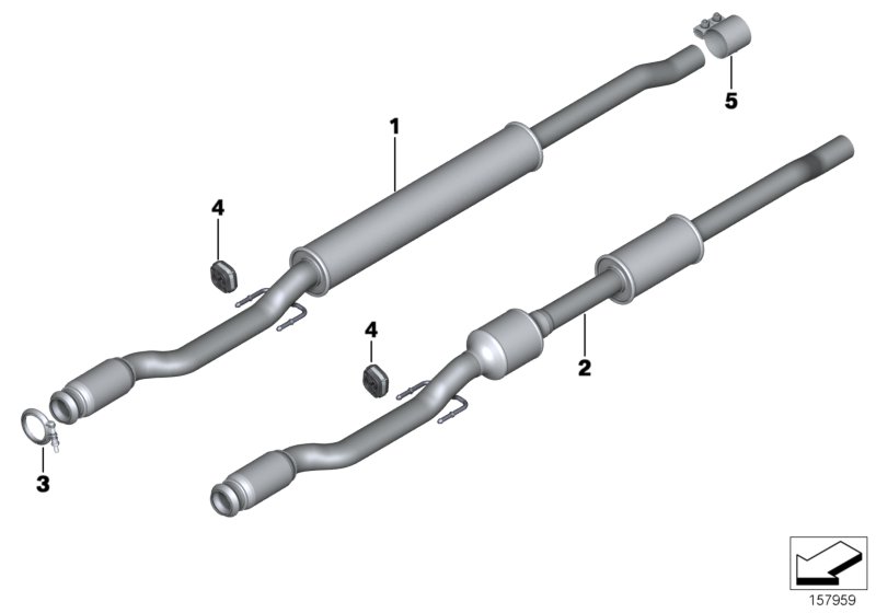 Catalytic converter/front silencer