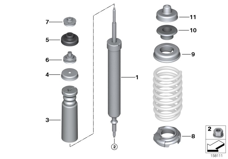 Federbein hinten Anbauteile