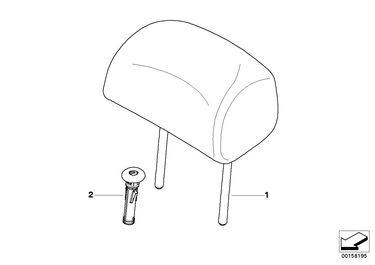 Sitz hinten Kopfstütze