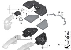 Intake silencer/Filter cartridge/HFM