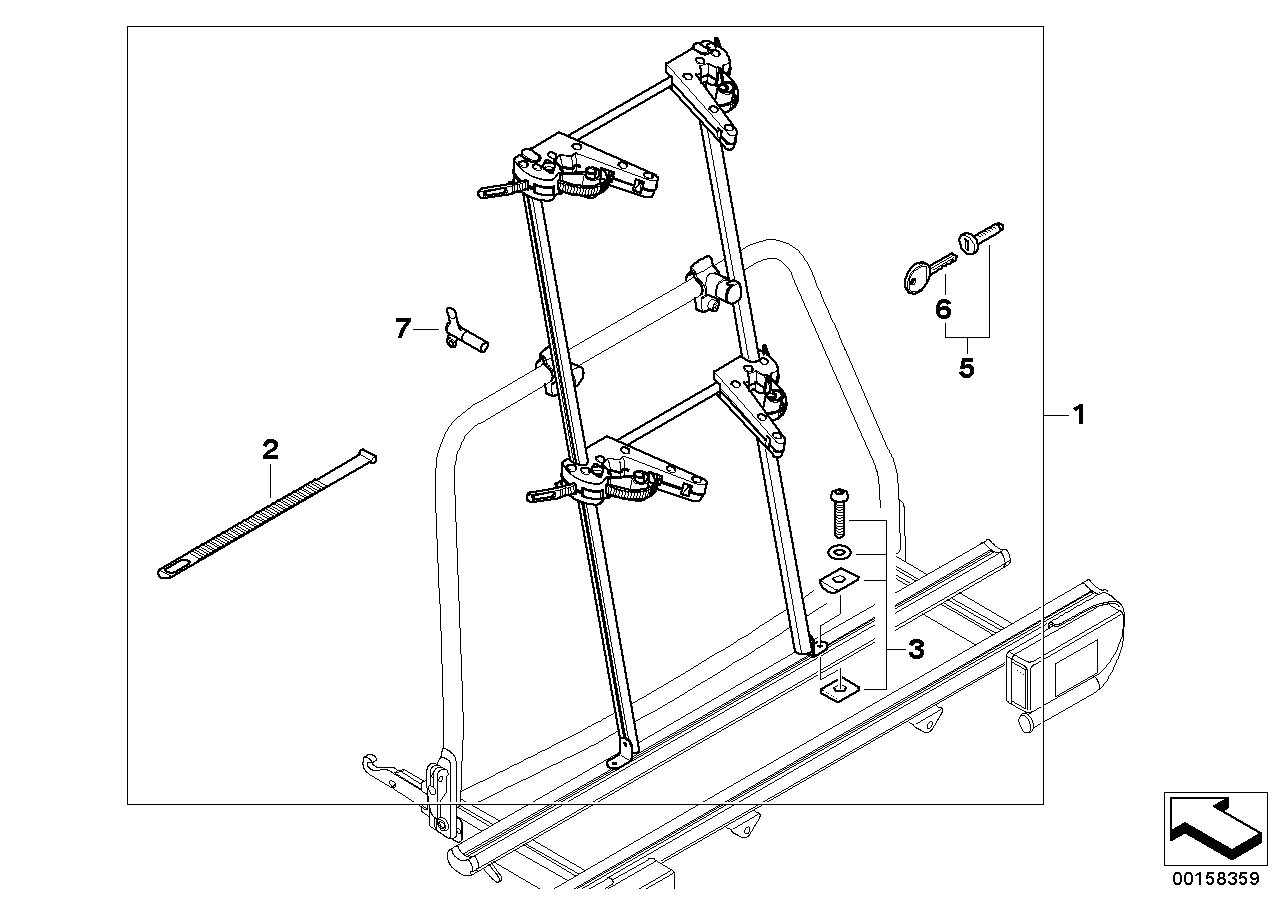 Achterdrager ski/snowboardsteun