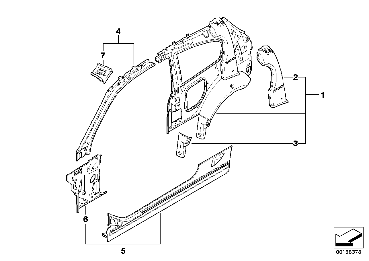 Seitengerippe Einzelteile