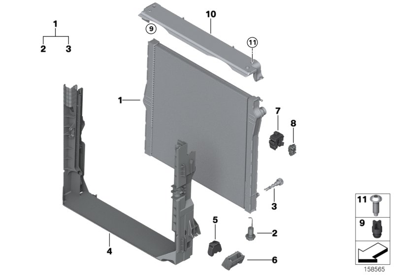 Mounting parts f radiator