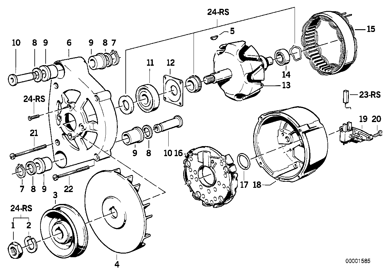 Alternador 80A - peças individuais