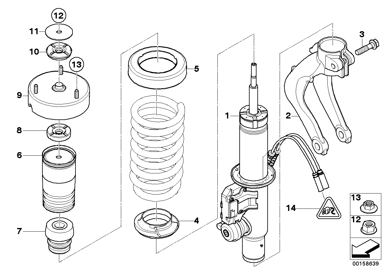 Federbein vorn VDC / Anbauteile