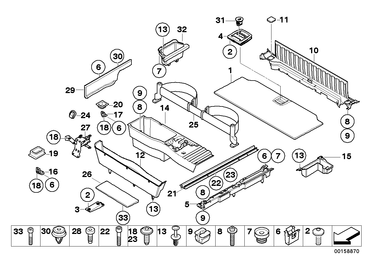 Trim panel, trunk floor