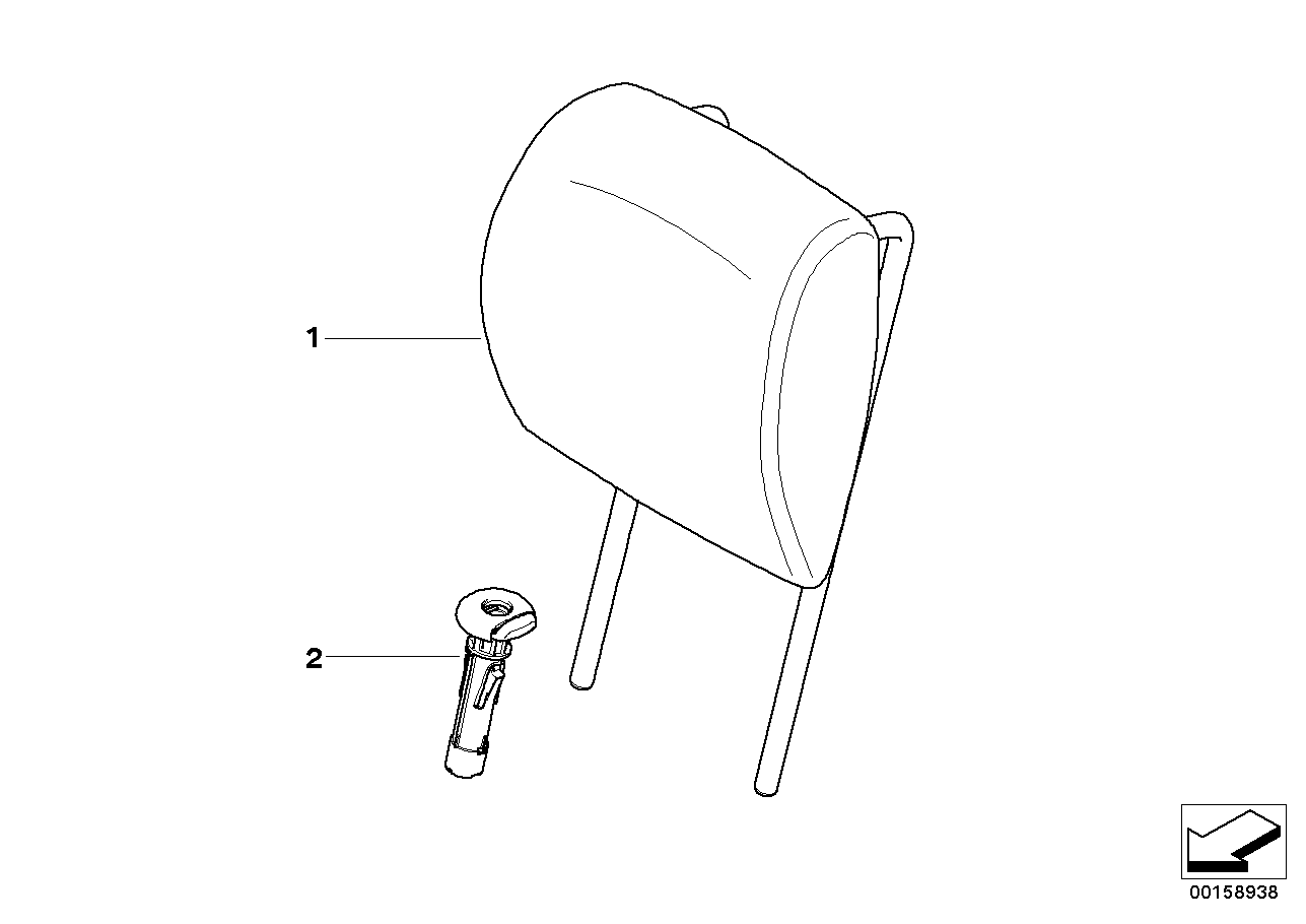 Sitz hinten Kopfstütze