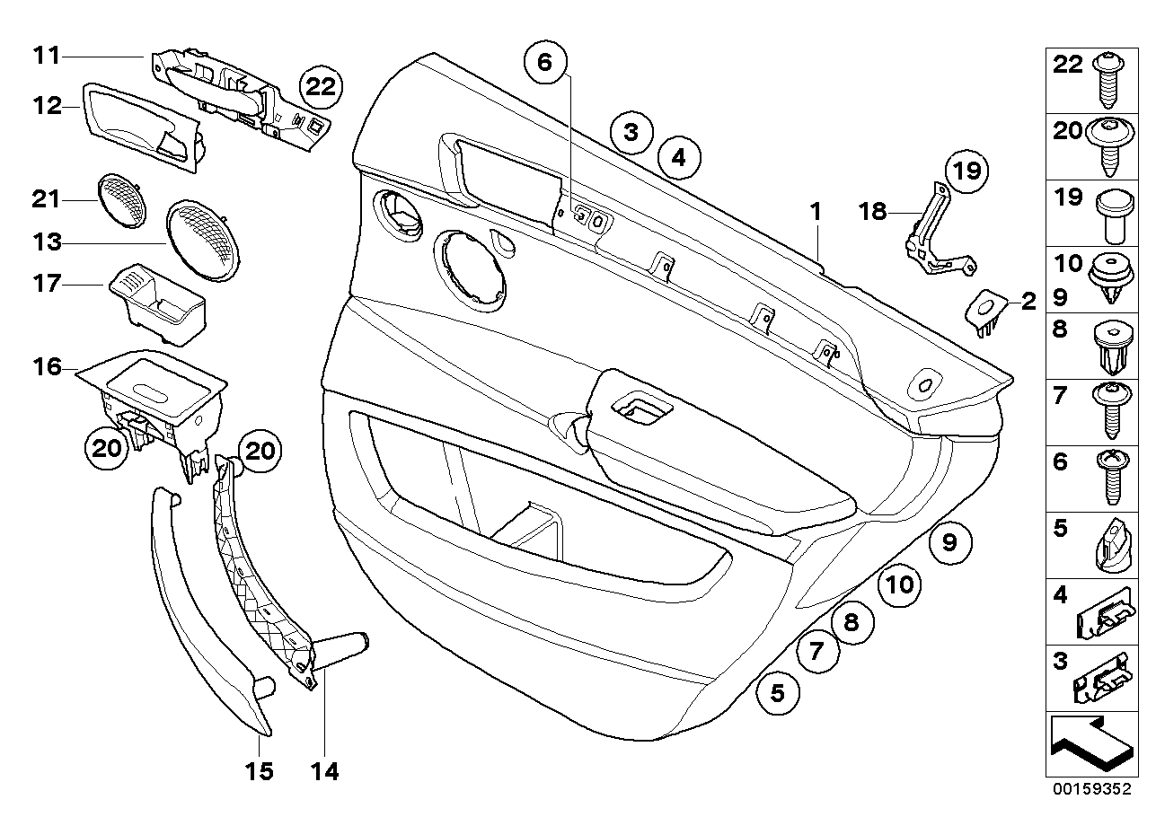 Door trim, rear