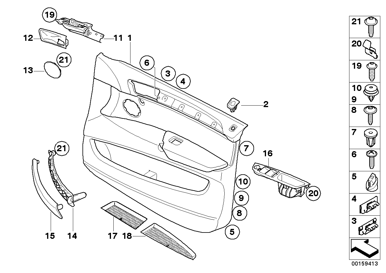 Garniture de porte avant