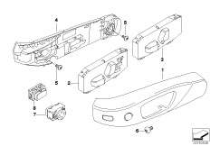 Single parts of front seat controls