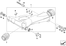 Rear wheel swinging arm