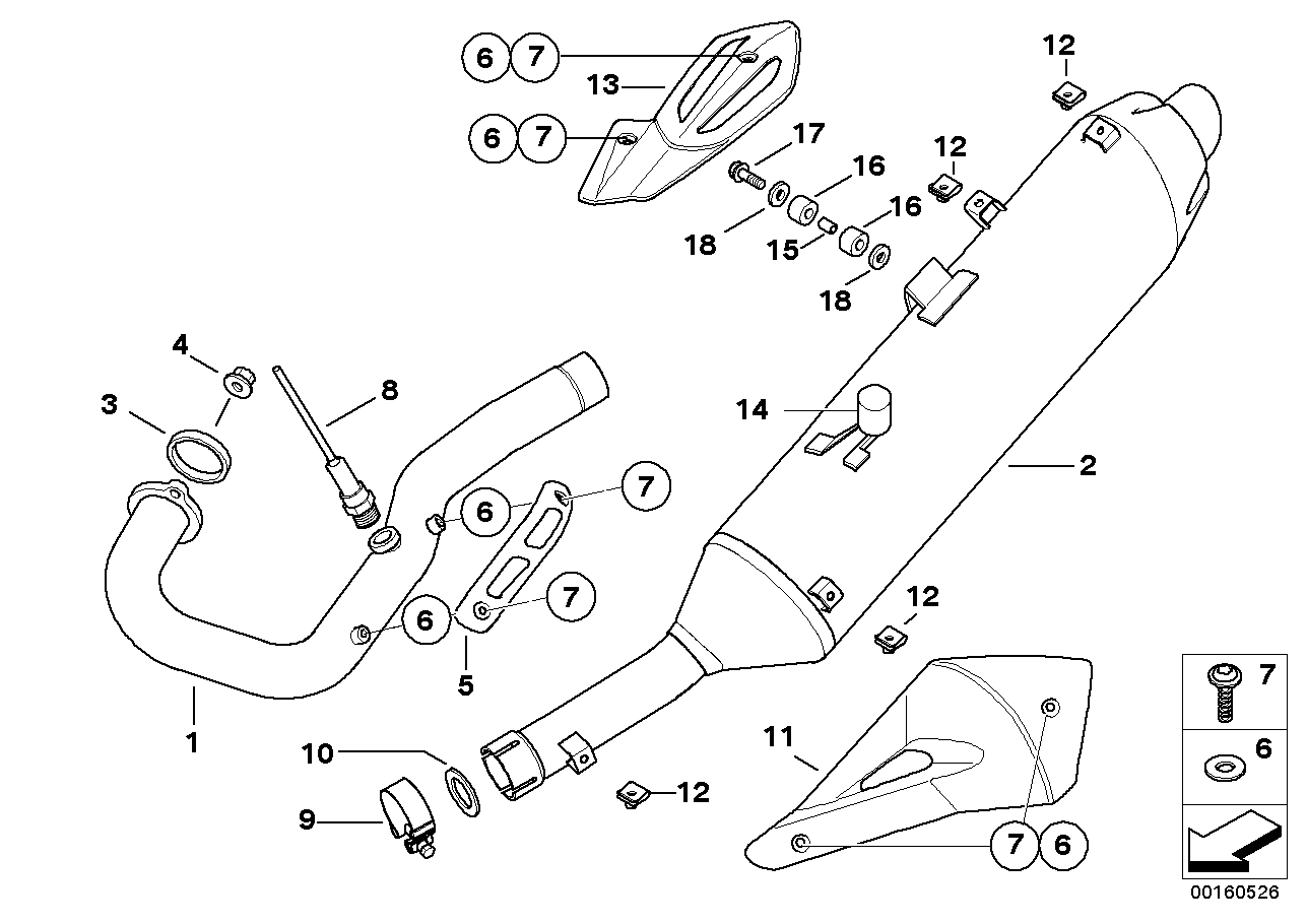 Pièces d'échappement avec fixation