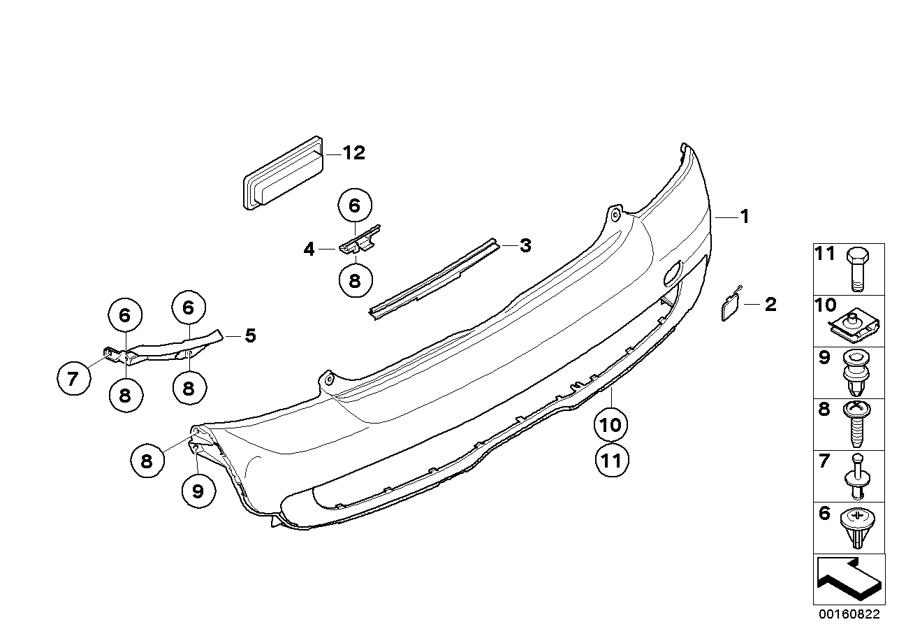 Trim panel, rear