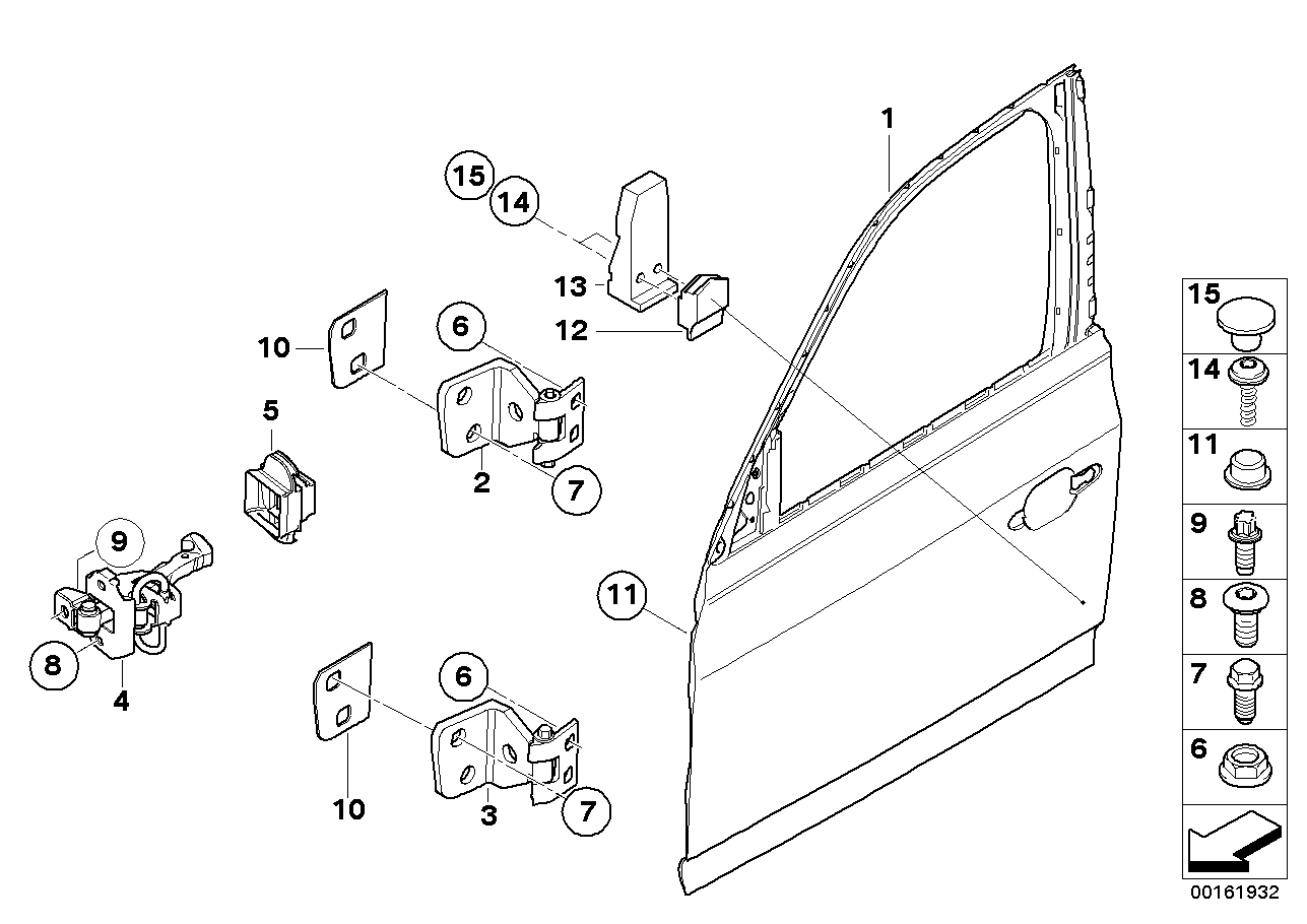 Porta anteriore-cerniera/freno porta