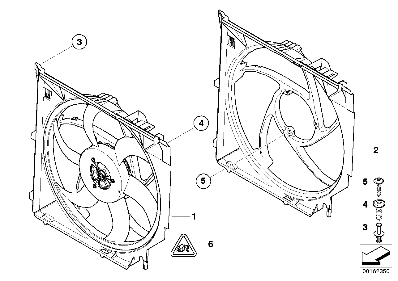 Cerco de ventilador, piezas de montaje