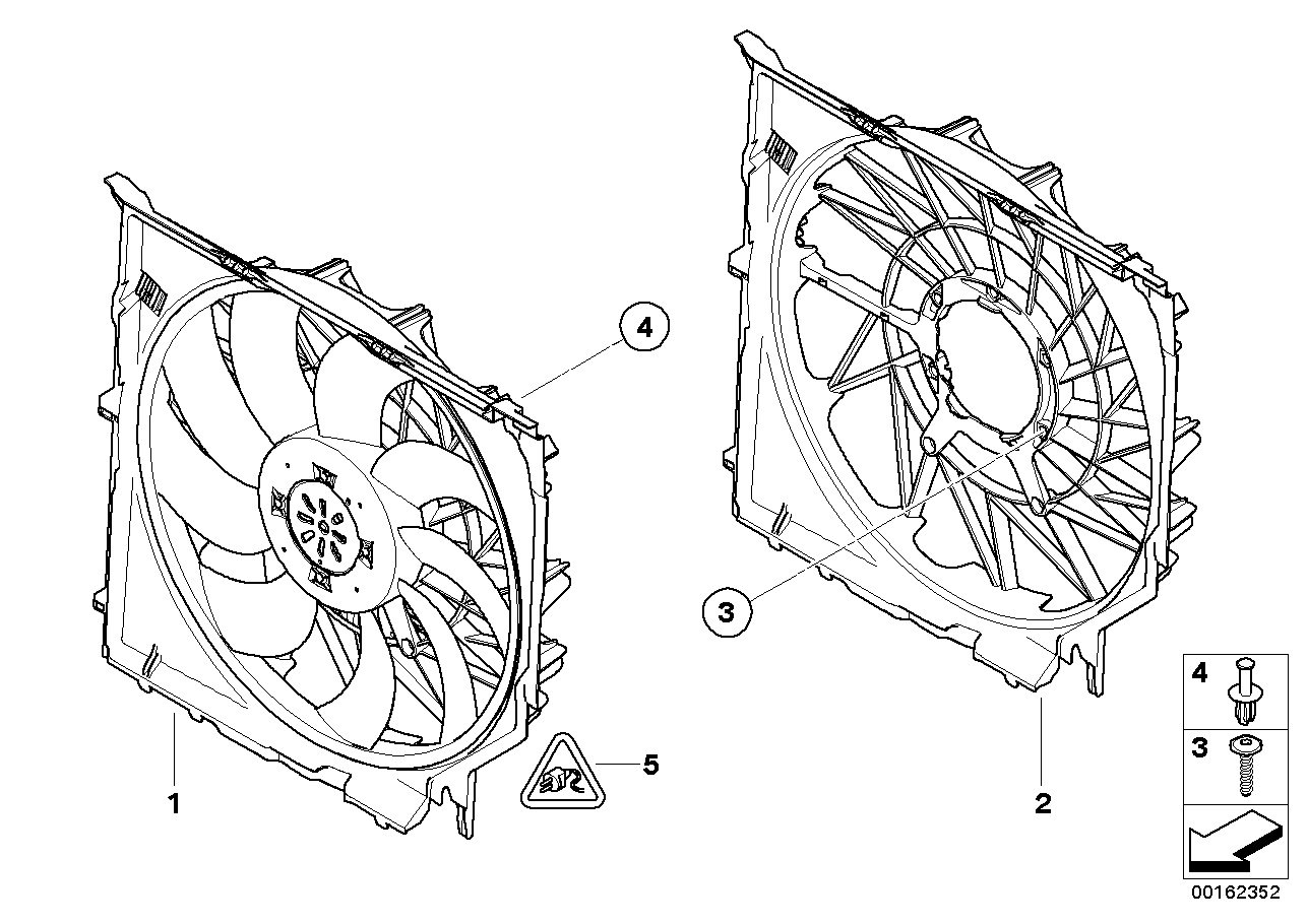 Cerco de ventilador, piezas de montaje