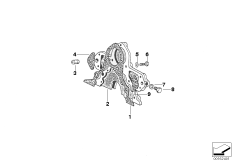 Engine housing mounting parts