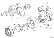 Alternador 105A - peças individuais