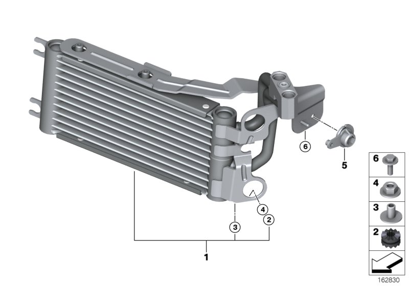 Oil cooler, in wheel arch