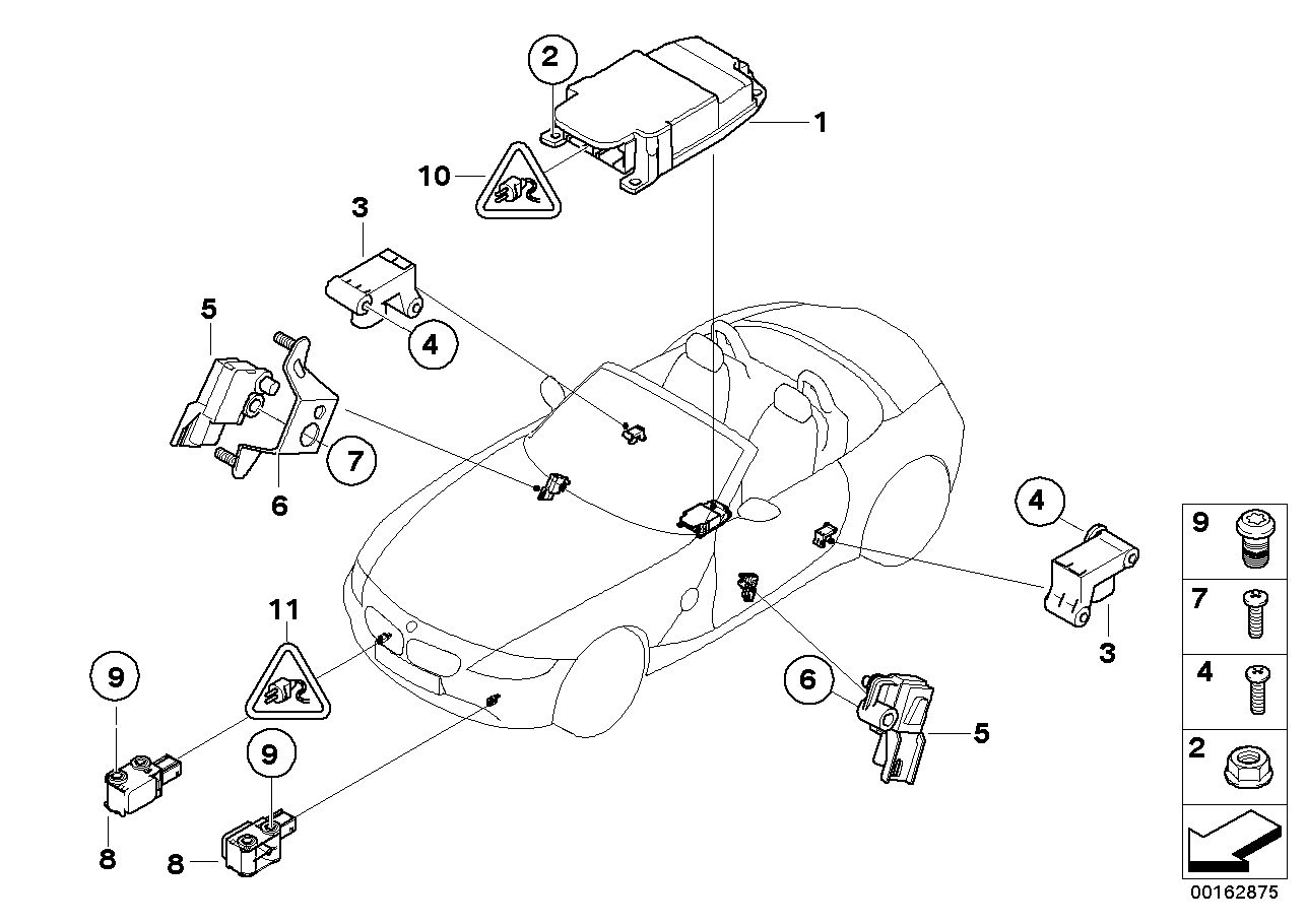 Pièces électriques d'airbag