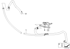 Hose lines, headlight washer system
