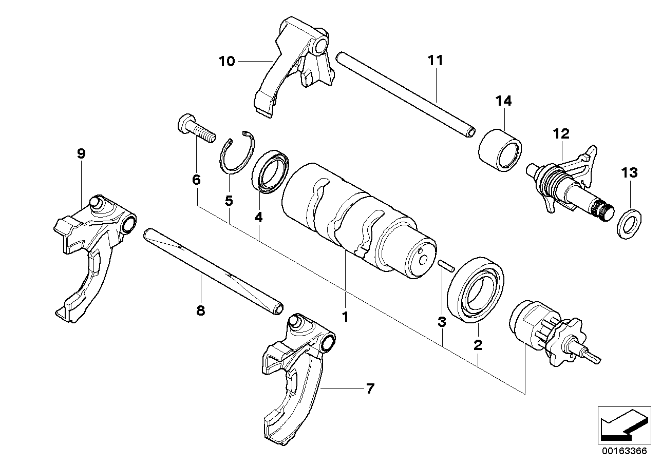 6 Gang Getriebe-Schaltungsteile