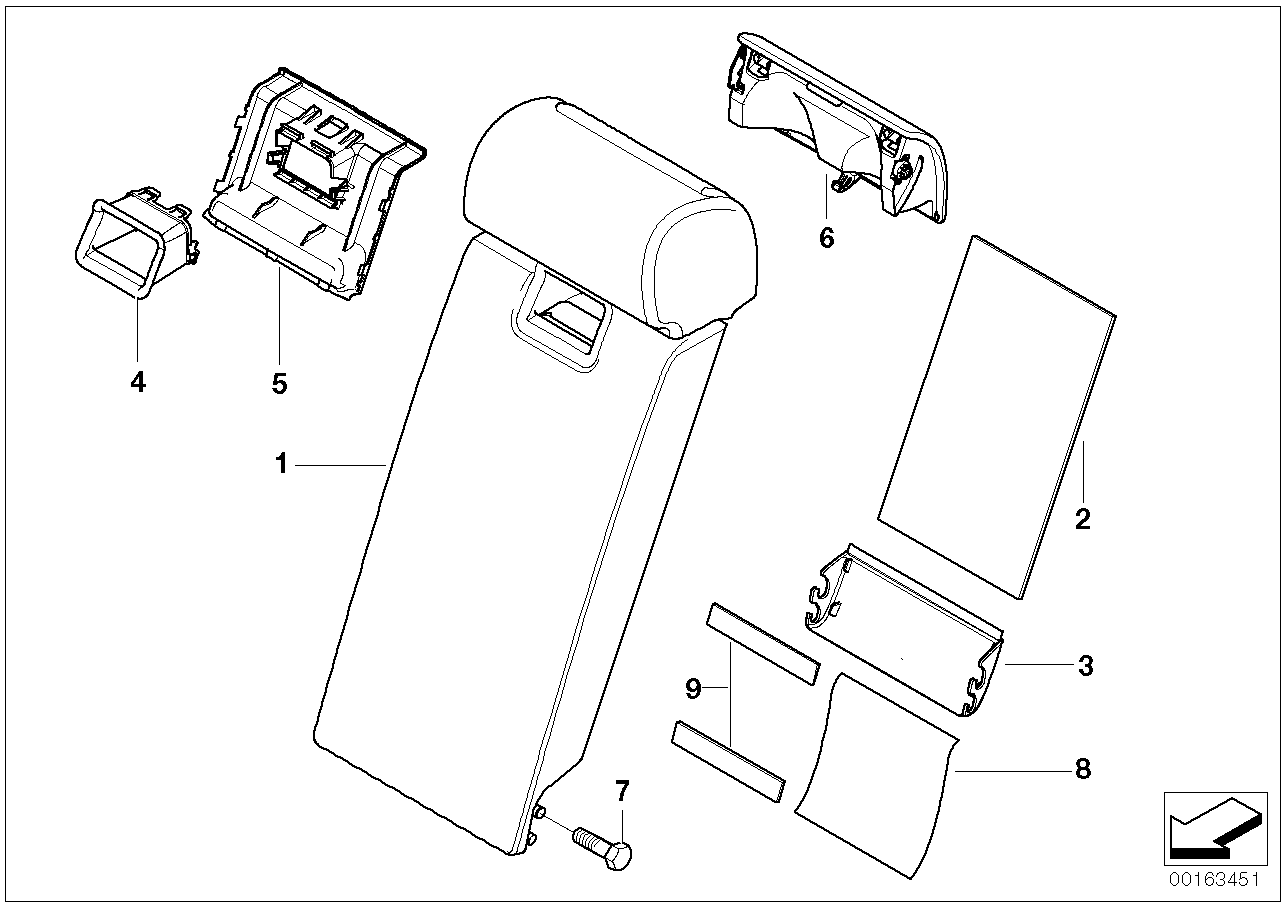 Sitz hinten Mittelarmlehne Multifunktion