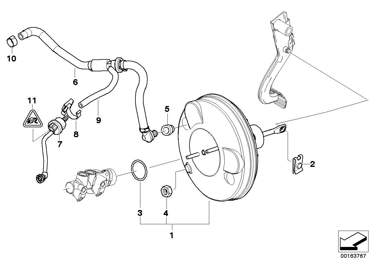 Power brake unit depression