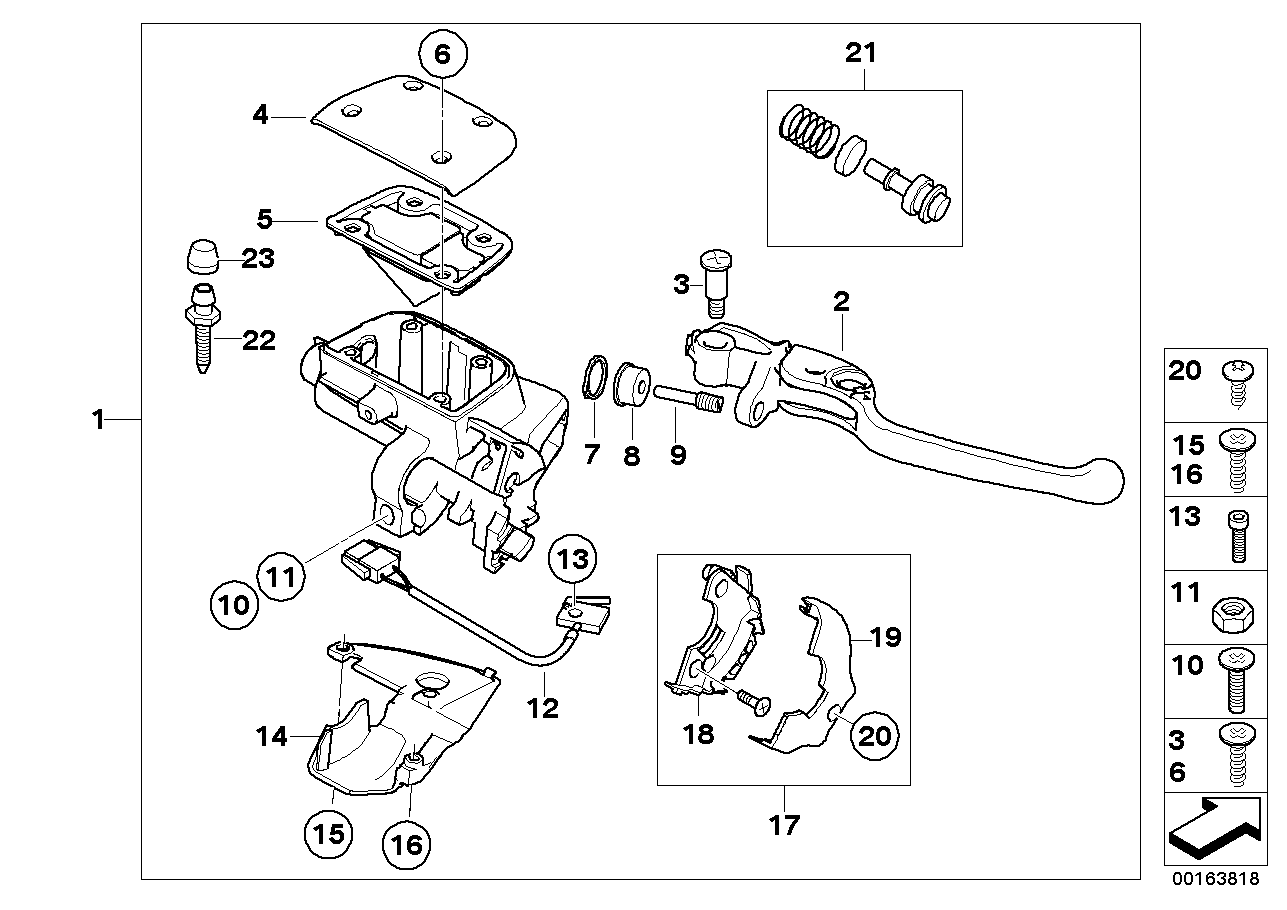 Handbrake control assembly