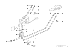 Fuel tank ventilation/Attaching parts