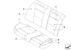 Individual cover, sport seat, rear, LC