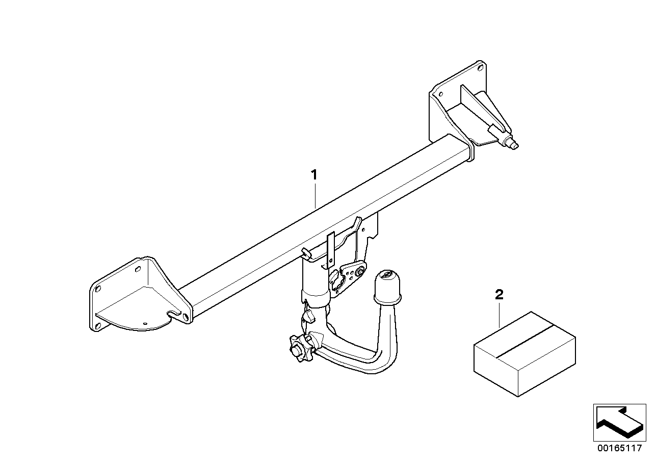 Retrofit kit, towing hitch detachable