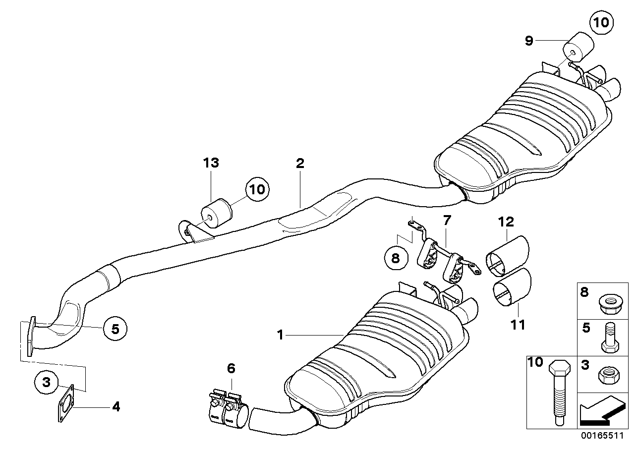 Rear silencer