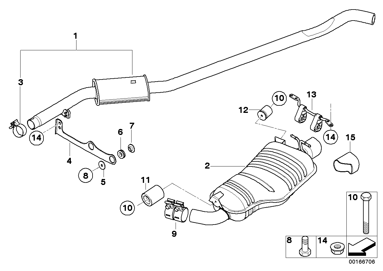 Avgassystem bak