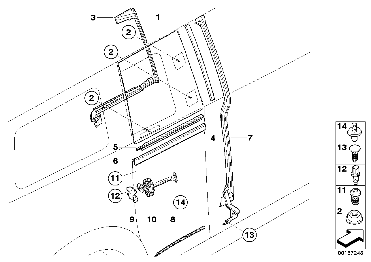 Caches et joints porte arrière